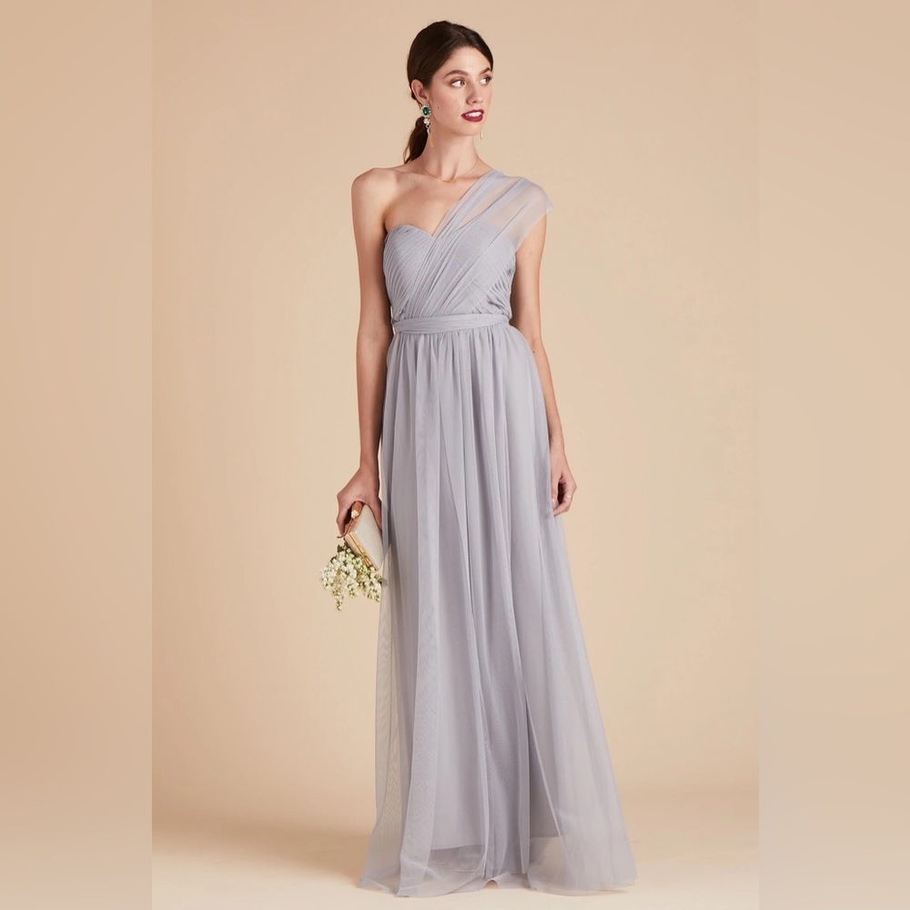 NWT BIRDY GREY CHRISTINA CONVERTIBLE DRESS TULLE SILVER